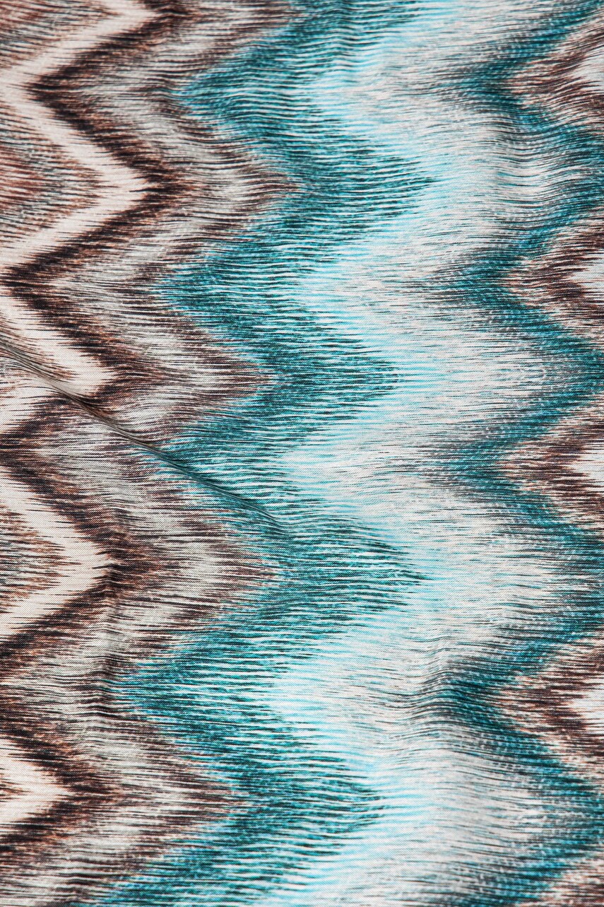 Шовкова хустка на шию Missoni жіноча колір сірий візерунок FO41TWDA045