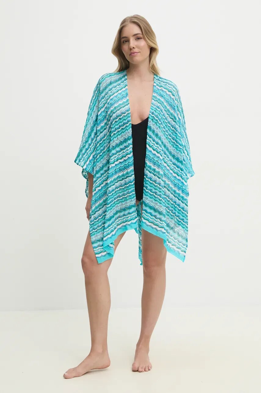 Пляжна накидка Missoni колір бірюзовий MAWZCMDA019