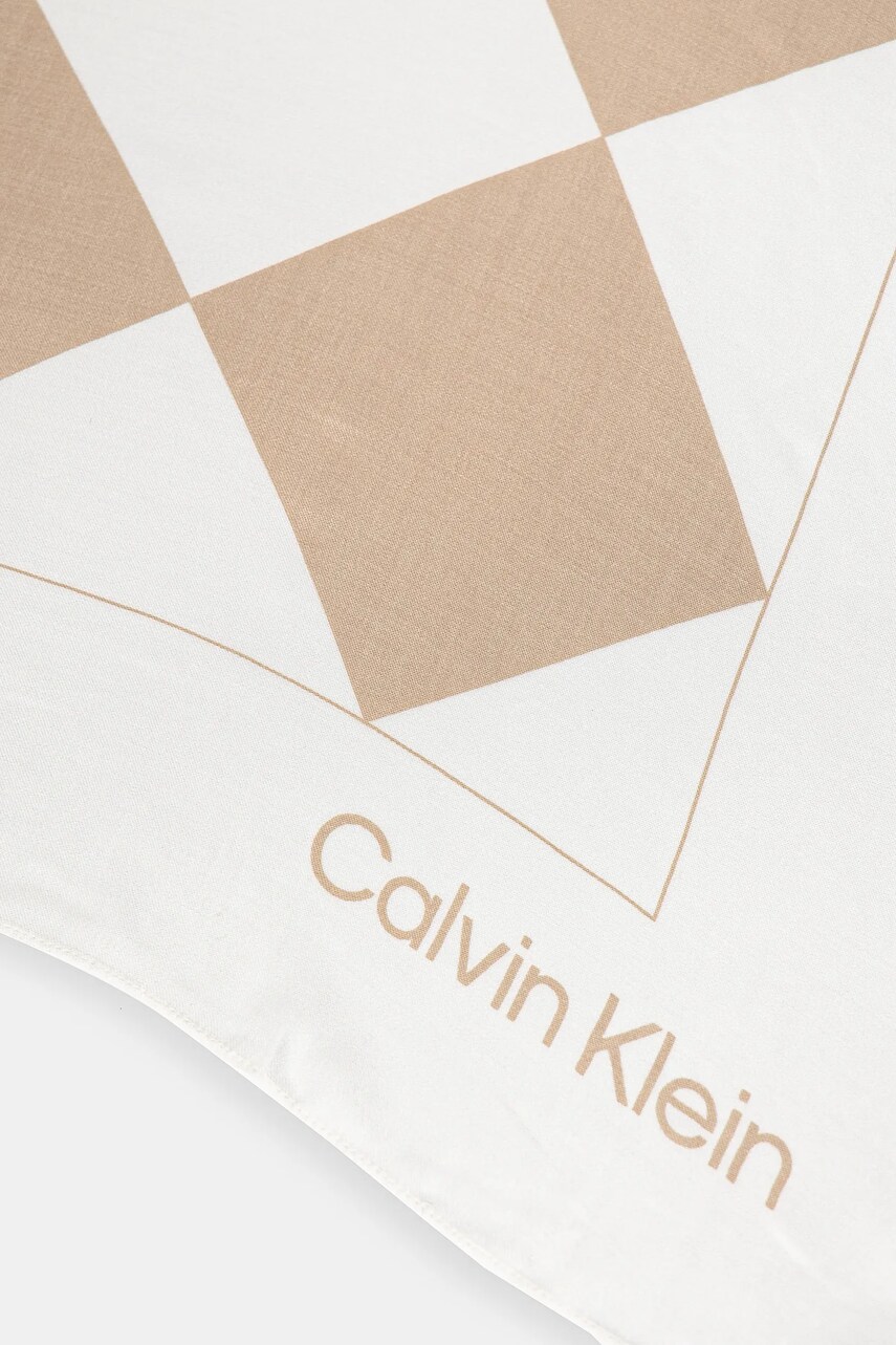Хустка Calvin Klein жіноча колір бежевий візерунок K60K613232