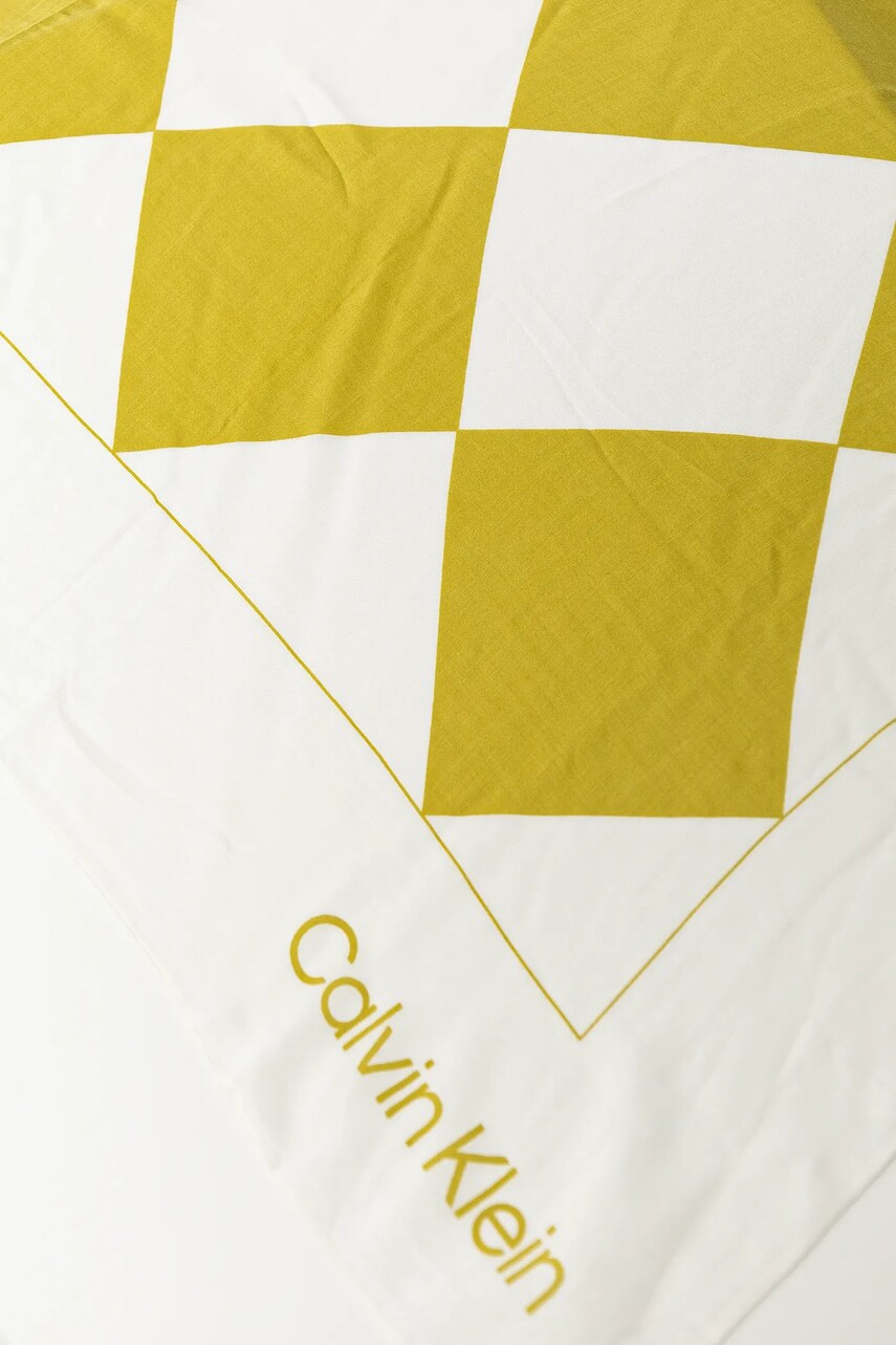 Хустка Calvin Klein жіноча колір жовтий візерунок K60K613232