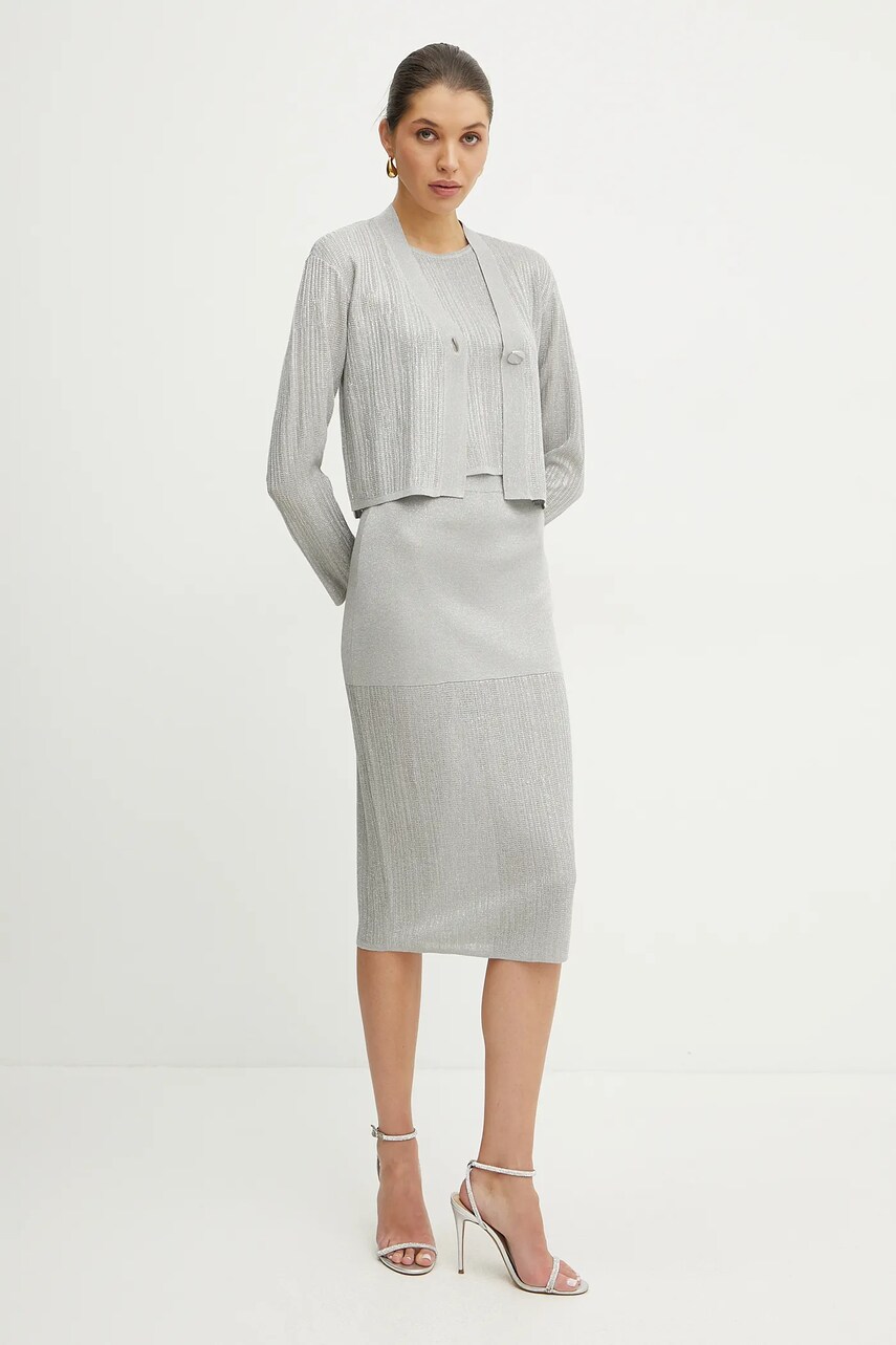 Спідниця Armani Exchange колір сірий midi пряма XW000113 AF11957