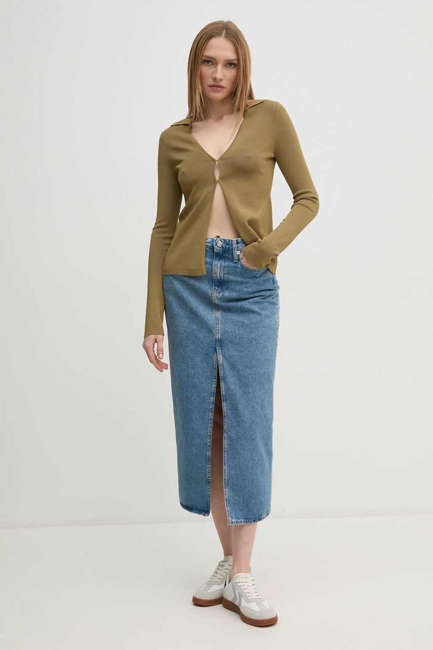 Джинсова спідниця Calvin Klein Jeans maxi пряма J20J224532