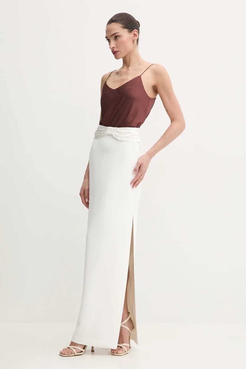 Спідниця Elisabetta Franchi колір білий maxi пряма GO10151E2