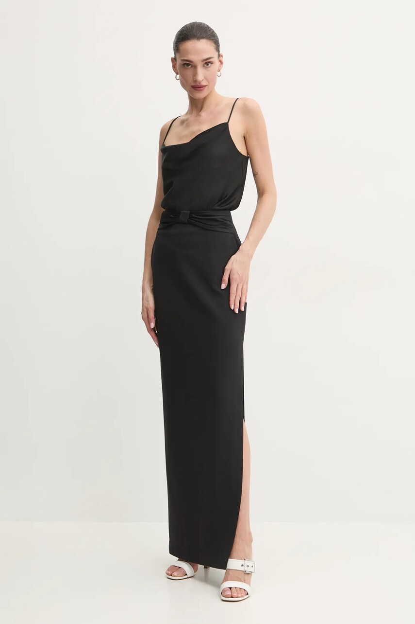 Спідниця Elisabetta Franchi колір чорний maxi пряма GO10151E2