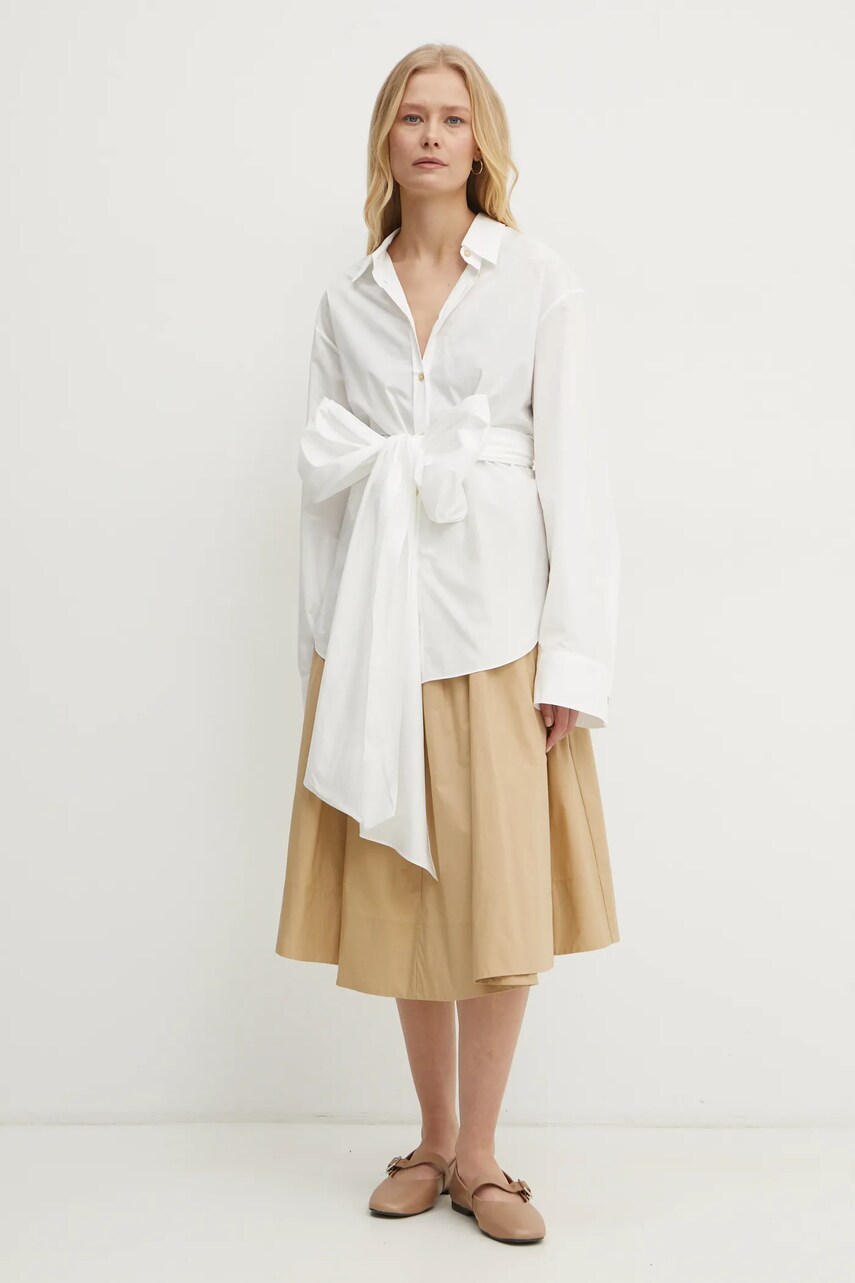 Бавовняна спідниця Forte Forte колір зелений midi розкльошена 13619.my skirt