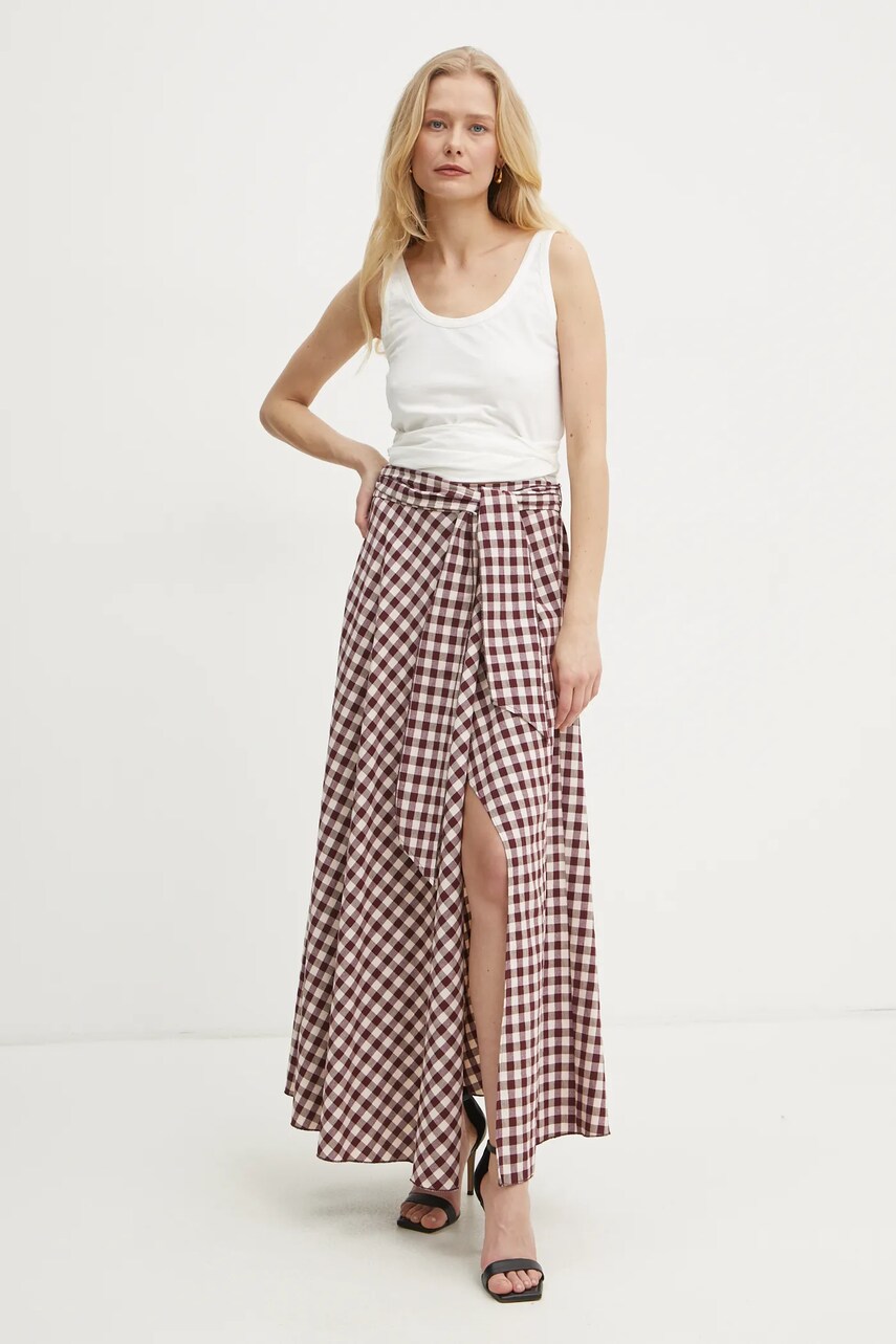 Спідниця Forte Forte колір бордовий maxi розкльошена 13527.my skirt