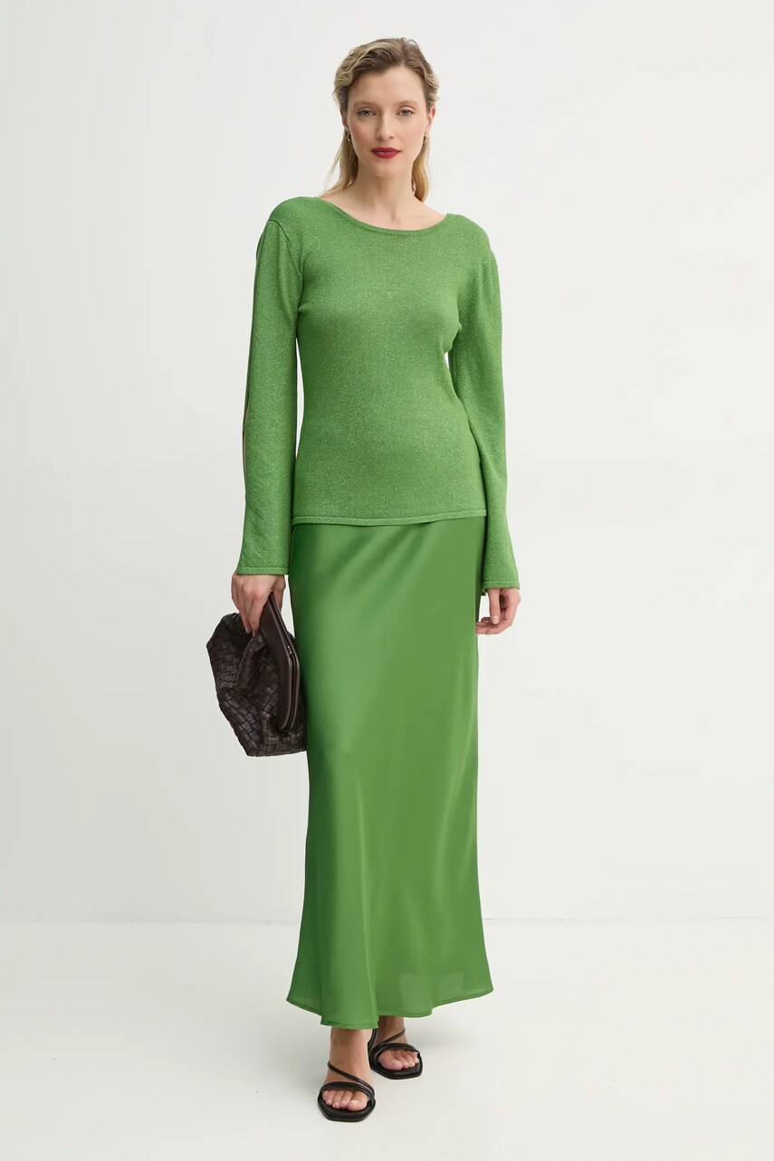 Спідниця Bruuns Bazaar колір зелений maxi пряма BBW4296