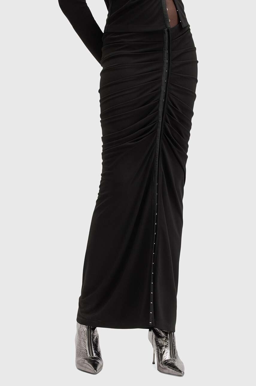 Спідниця AllSaints CADELL колір чорний maxi олівець W003RB