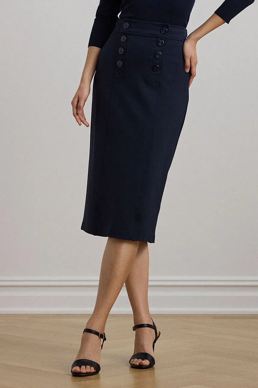 Спідниця Lauren Ralph Lauren колір синій midi олівець 200957618