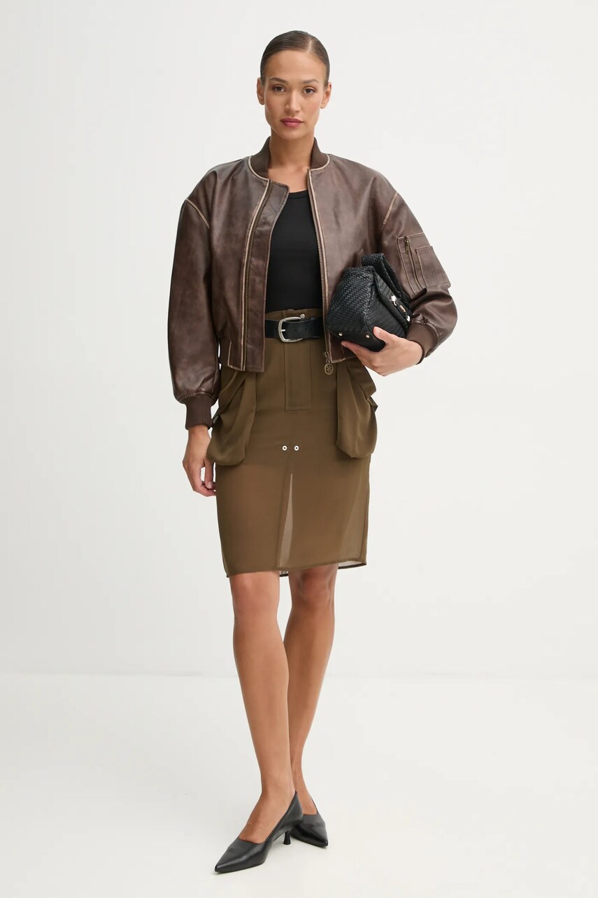 Спідниця Pinko колір зелений mini пряма 104788 A21F