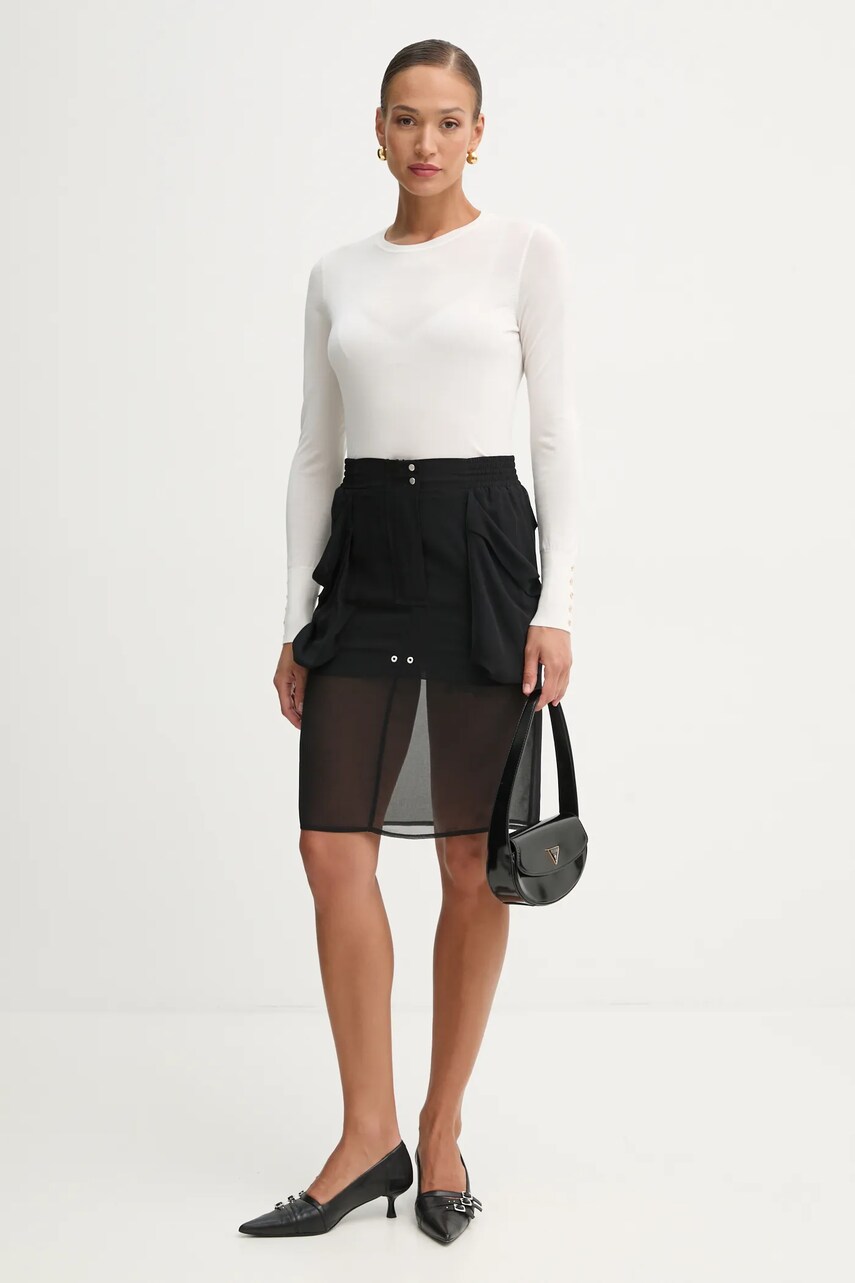 Спідниця Pinko колір чорний mini пряма 104788 A21F