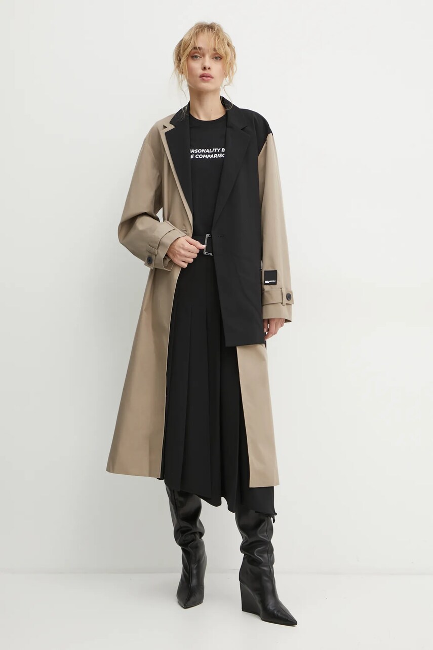 Спідниця Karl Lagerfeld колір чорний midi розкльошена A1W12031