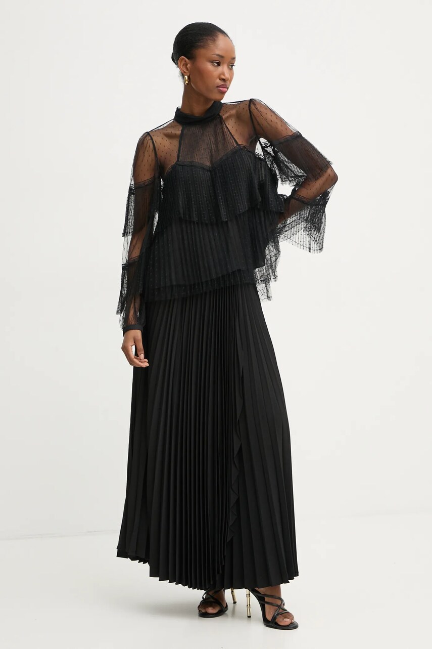 Спідниця Twinset колір чорний maxi розкльошена 251TP2424