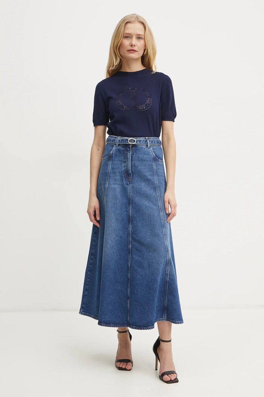 Джинсова спідниця Twinset maxi розкльошена 251TP2570