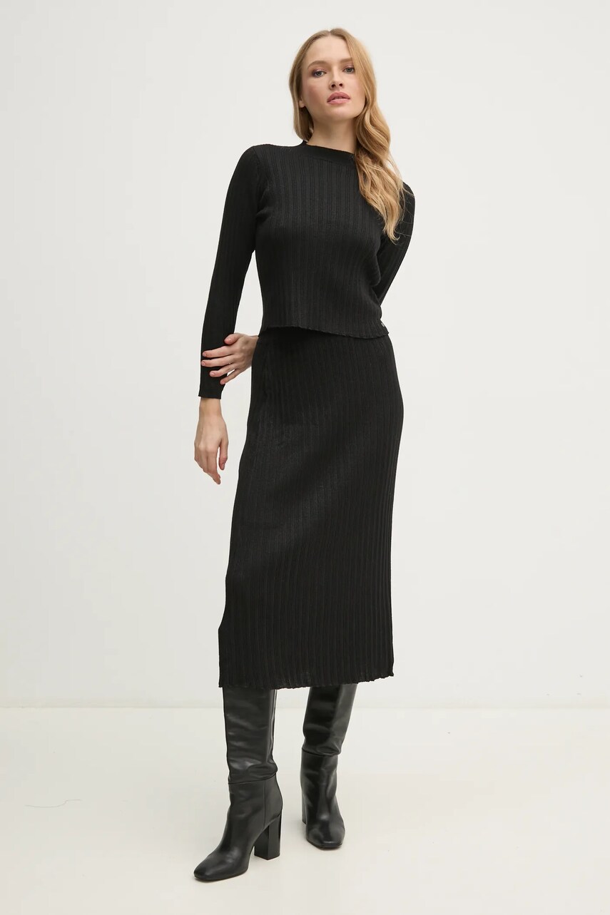 Спідниця Pepe Jeans NICOLE SKIRT колір чорний midi пряма PL901174
