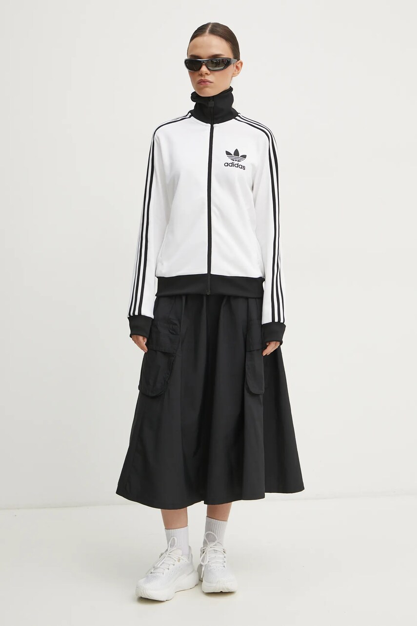 Спідниця adidas City Escape колір чорний midi розкльошена JY0513