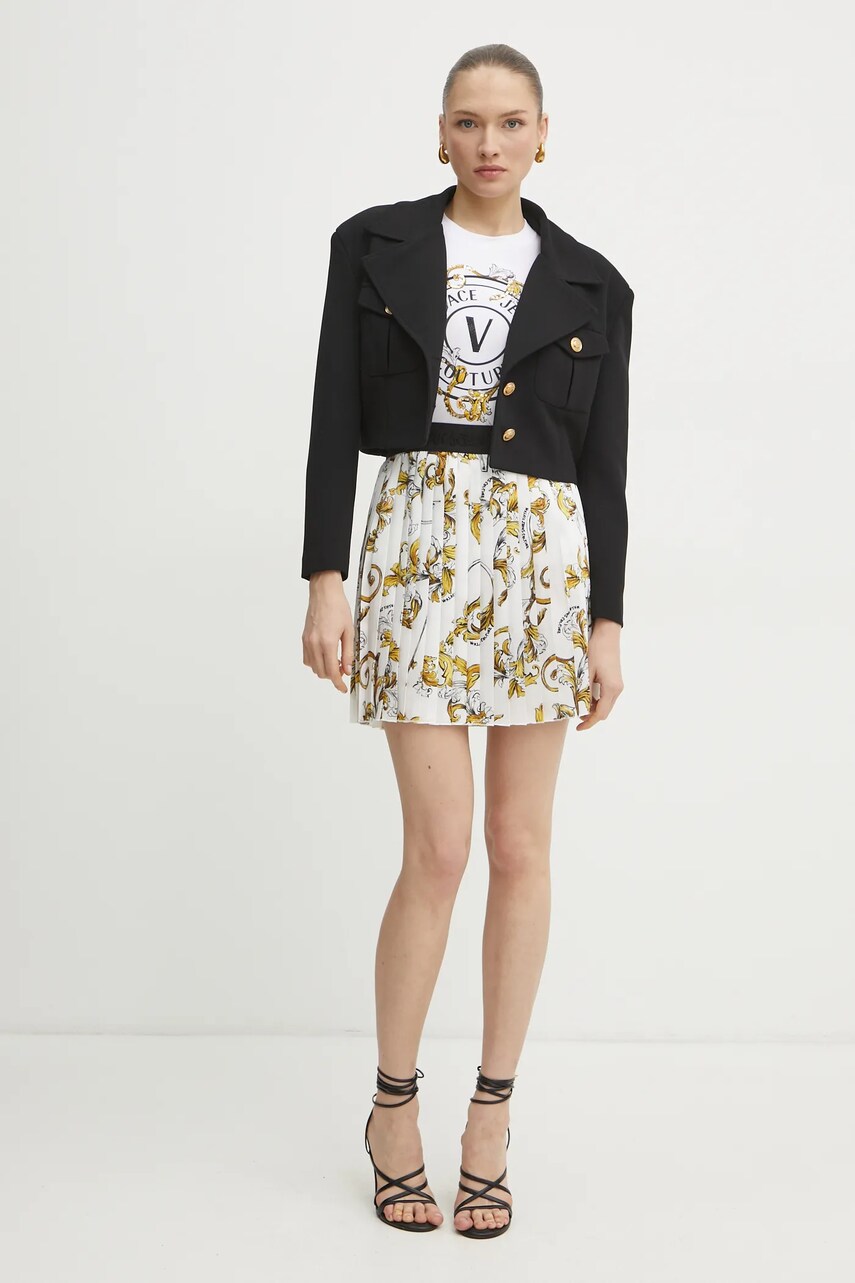 Спідниця Versace Jeans Couture колір білий mini розкльошена 78HAE820 NS574