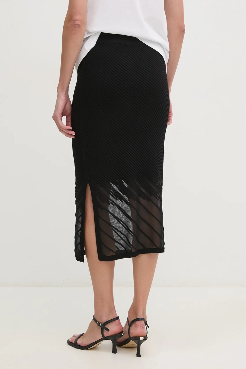 Спідниця Dkny колір чорний midi пряма P4JRAT76