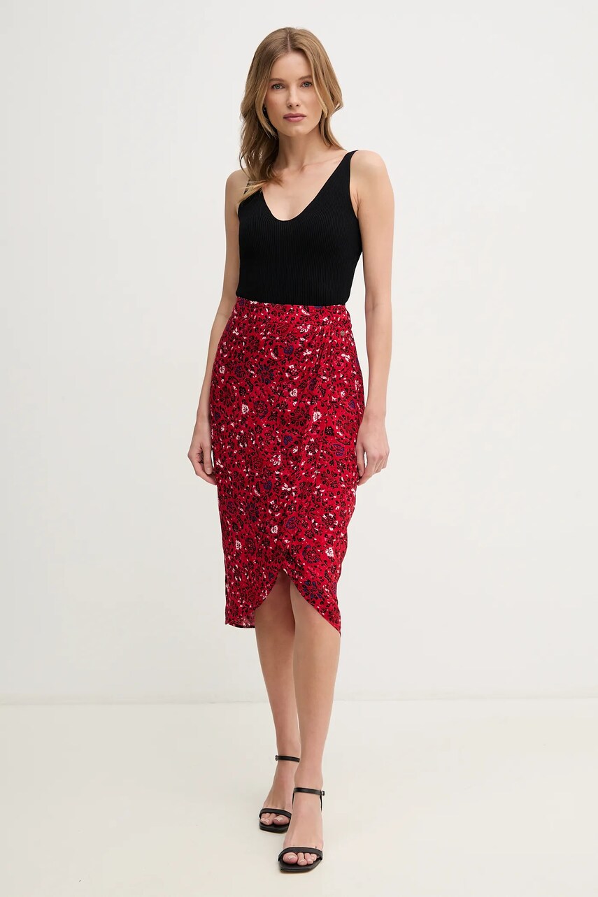 Спідниця Pepe Jeans CLAU колір червоний midi пряма PL901199