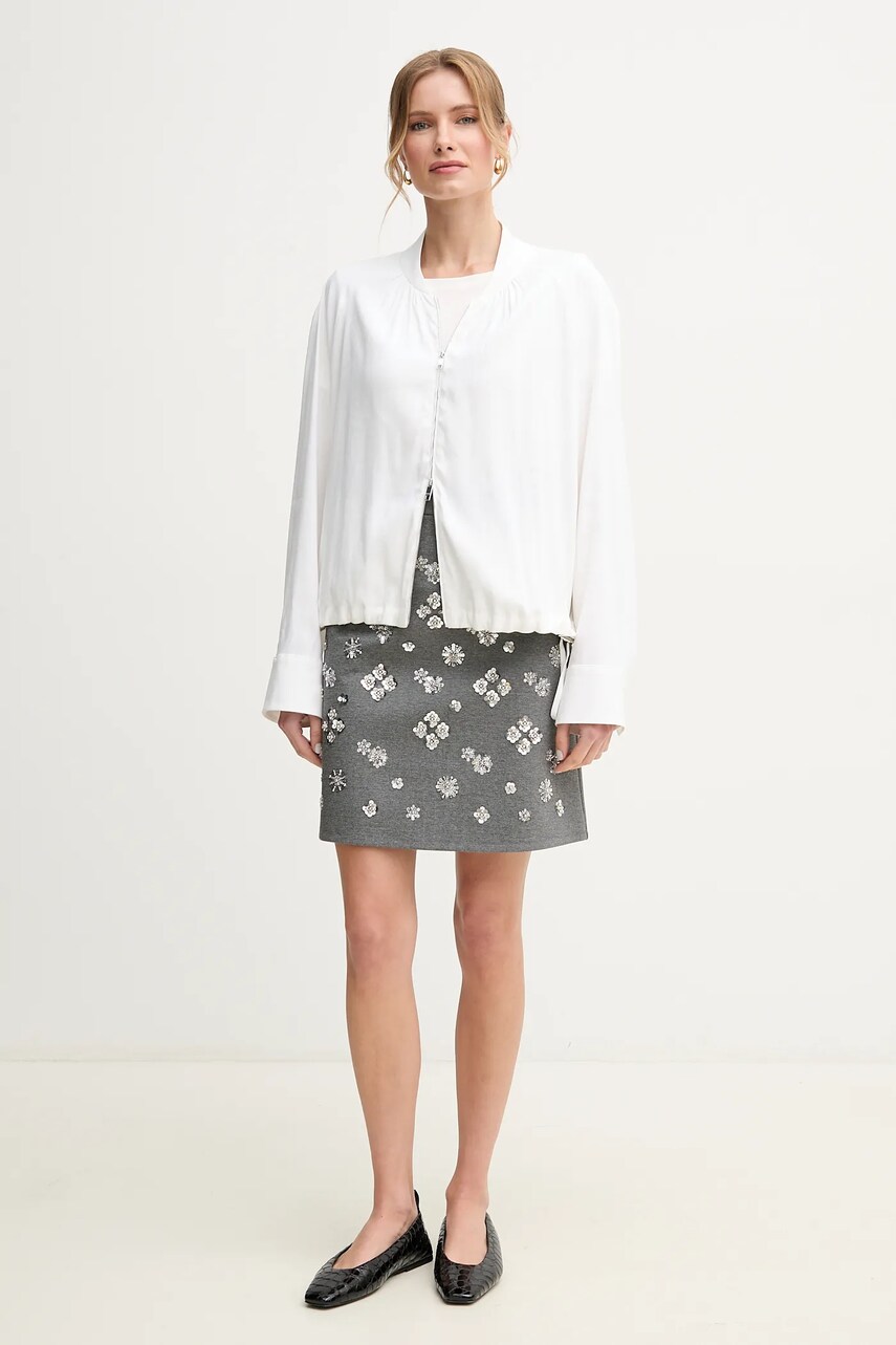 Спідниця Weekend Max Mara колір сірий mini пряма 2515771021600