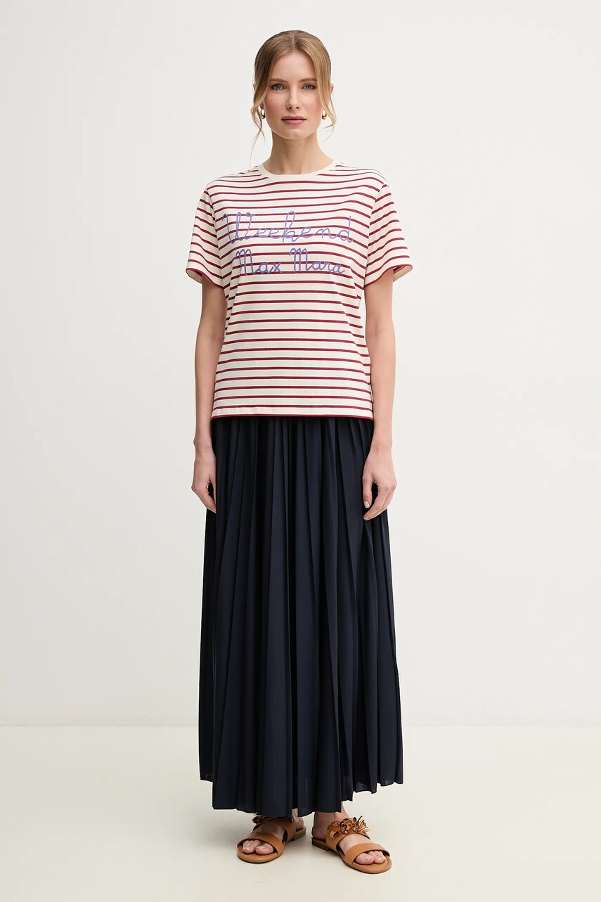 Спідниця Weekend Max Mara колір синій maxi розкльошена 2515771031600