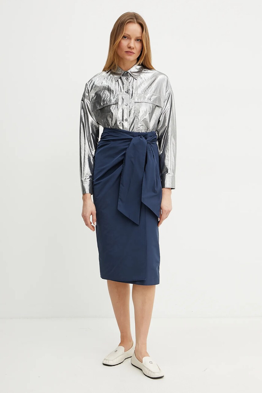 Спідниця Weekend Max Mara колір синій midi пряма 2515101042600