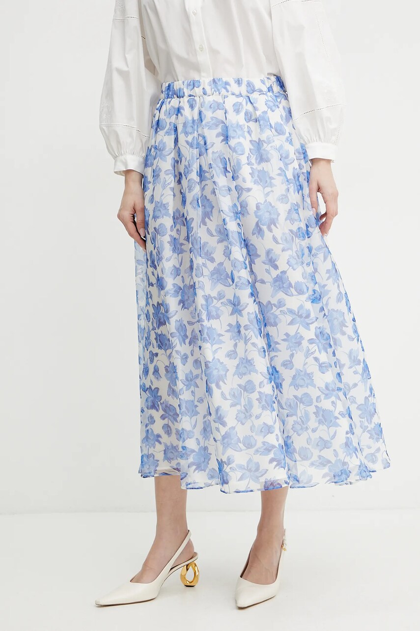 Шовкова спідниця Weekend Max Mara колір фіолетовий midi розкльошена 2515101072600