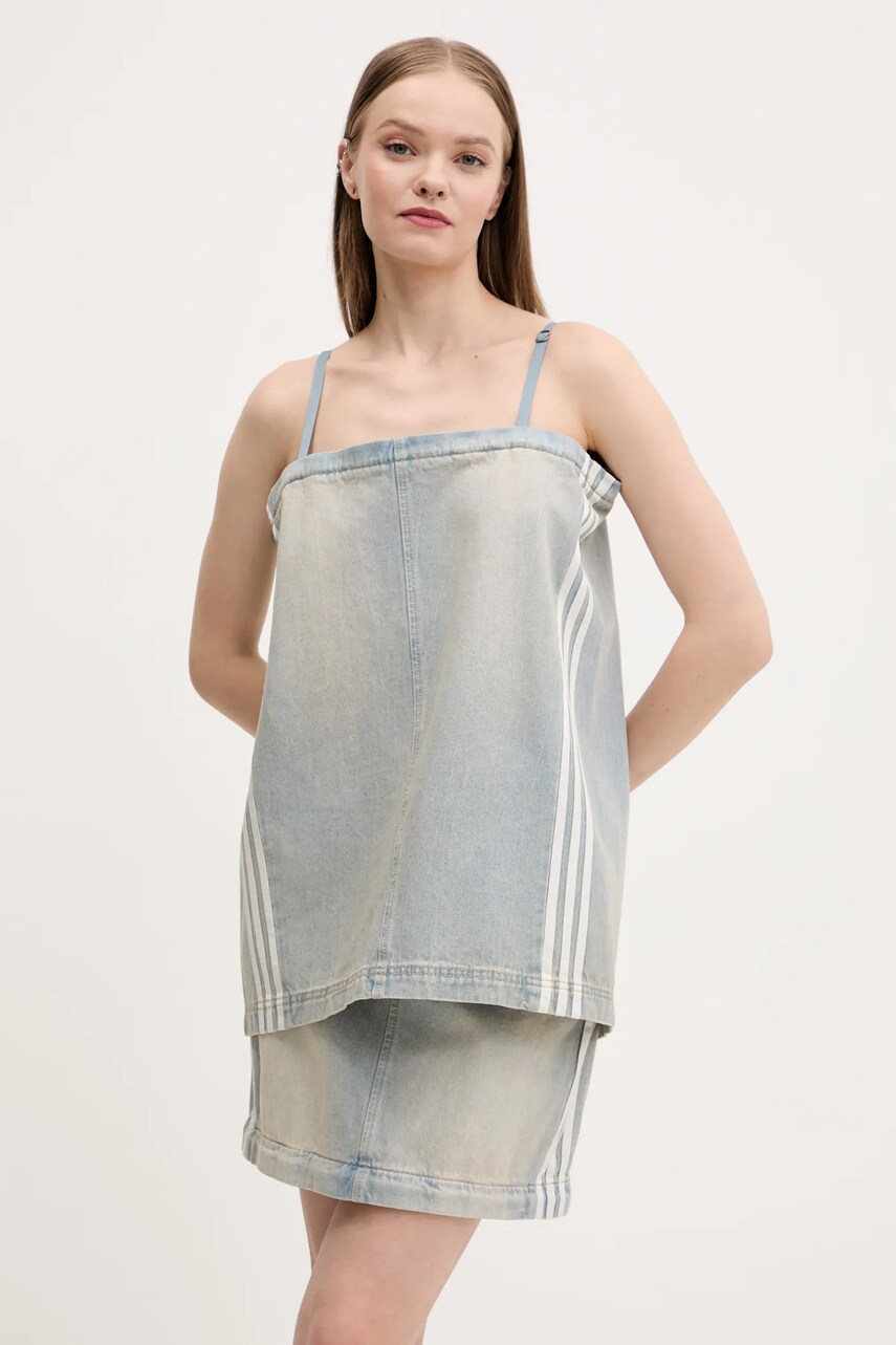 Джинсова спідниця adidas Originals DENIM ZIP SKIRT mini пряма JX9215