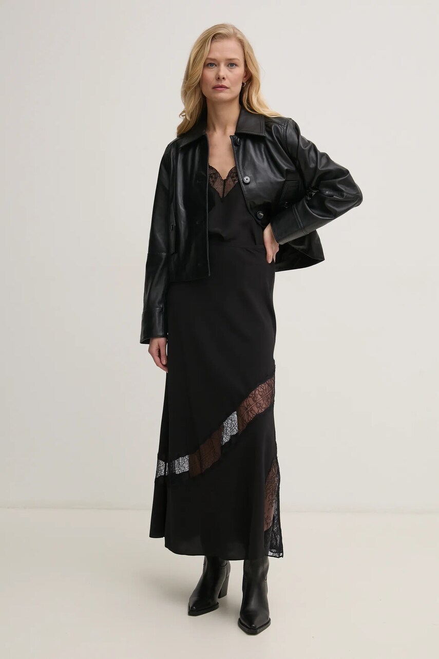Шовкова спідниця ZADIG&VOLTAIRE колір чорний maxi пряма WWSK00364