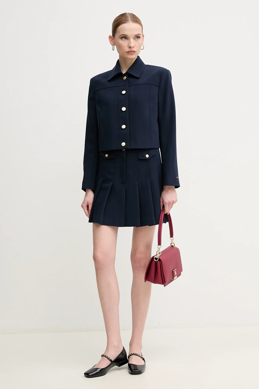 Спідниця Tommy Hilfiger колір синій mini розкльошена WW0WW44731