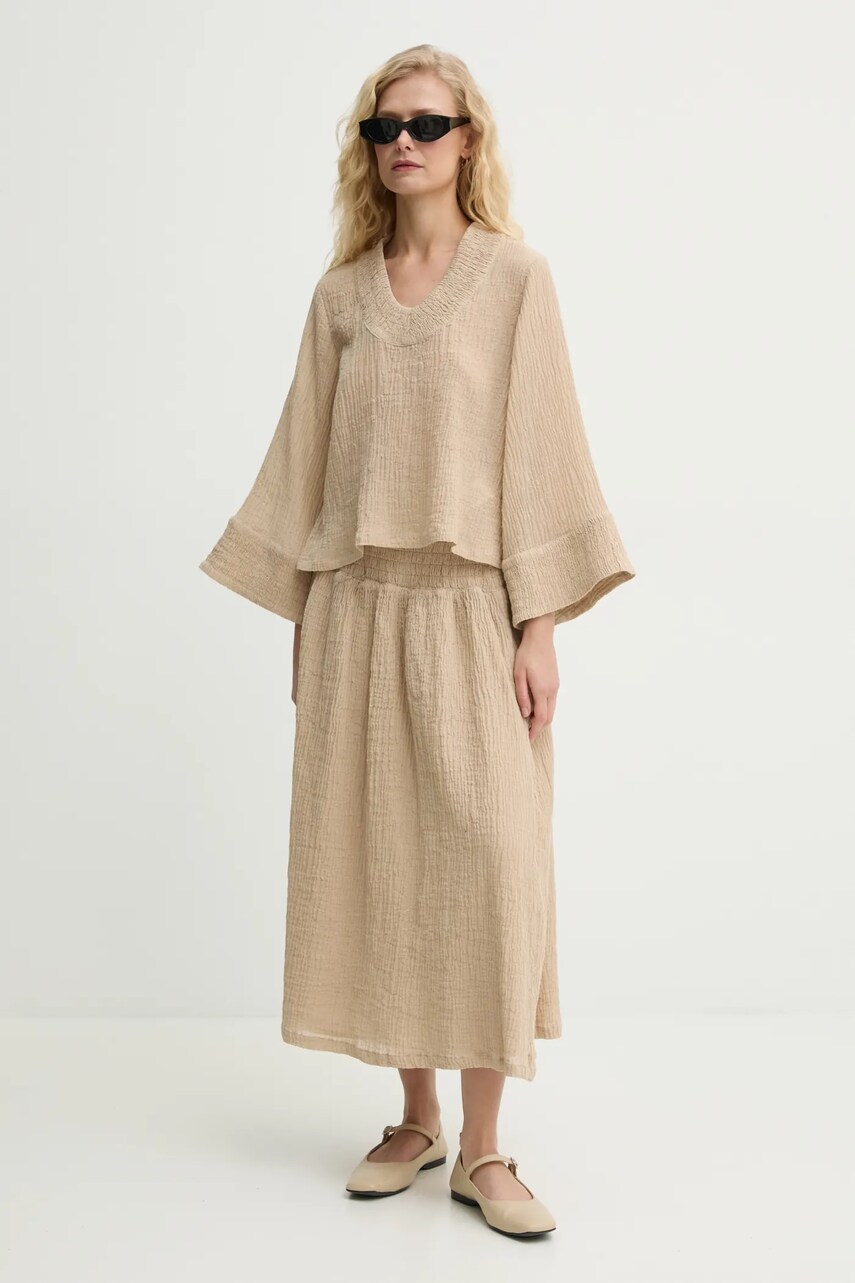 Спідниця By Malene Birger SOL колір бежевий maxi розкльошена 103387