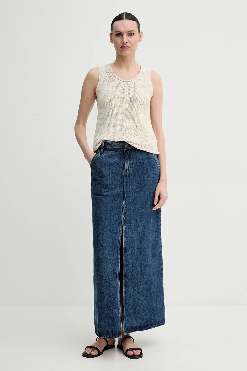 Джинсова спідниця G-Star Raw колір синій maxi пряма D25979-D788