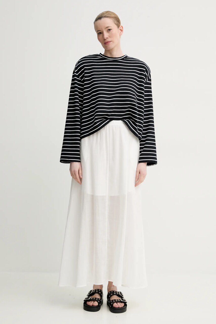 Льняна спідниця ISABELLE BLANCHE колір білий maxi розкльошена IS25SS-G093-T019