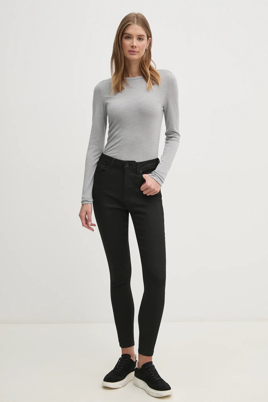 Джинси Pepe Jeans SUPER SKINNY JEANS HW жіночі колір чорний PL204738XM7