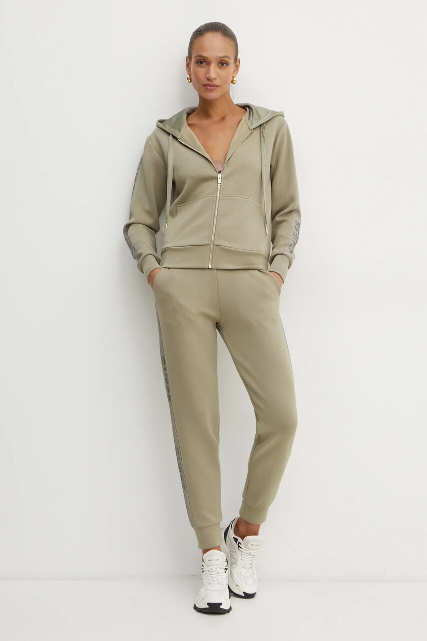 Спортивні штани Guess VICTOIRE колір зелений з аплікацією W5RB00 KBYE2