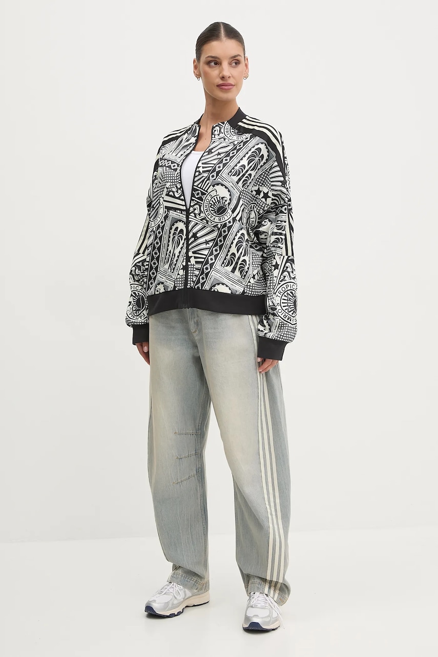 Бавовняні джинси adidas Originals DENIM BN PANT жіночі висока посадка JX9212
