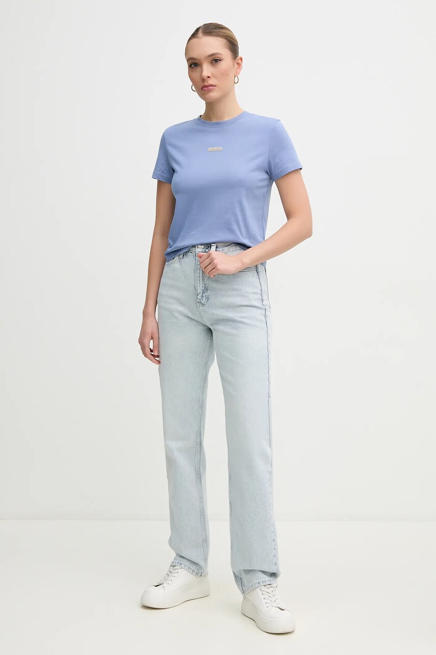 Бавовняні джинси Calvin Klein Jeans жіночі висока посадка J20J225132