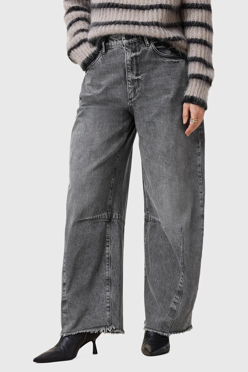 Бавовняні джинси AllSaints JETT жіночі колір сірий W043EC