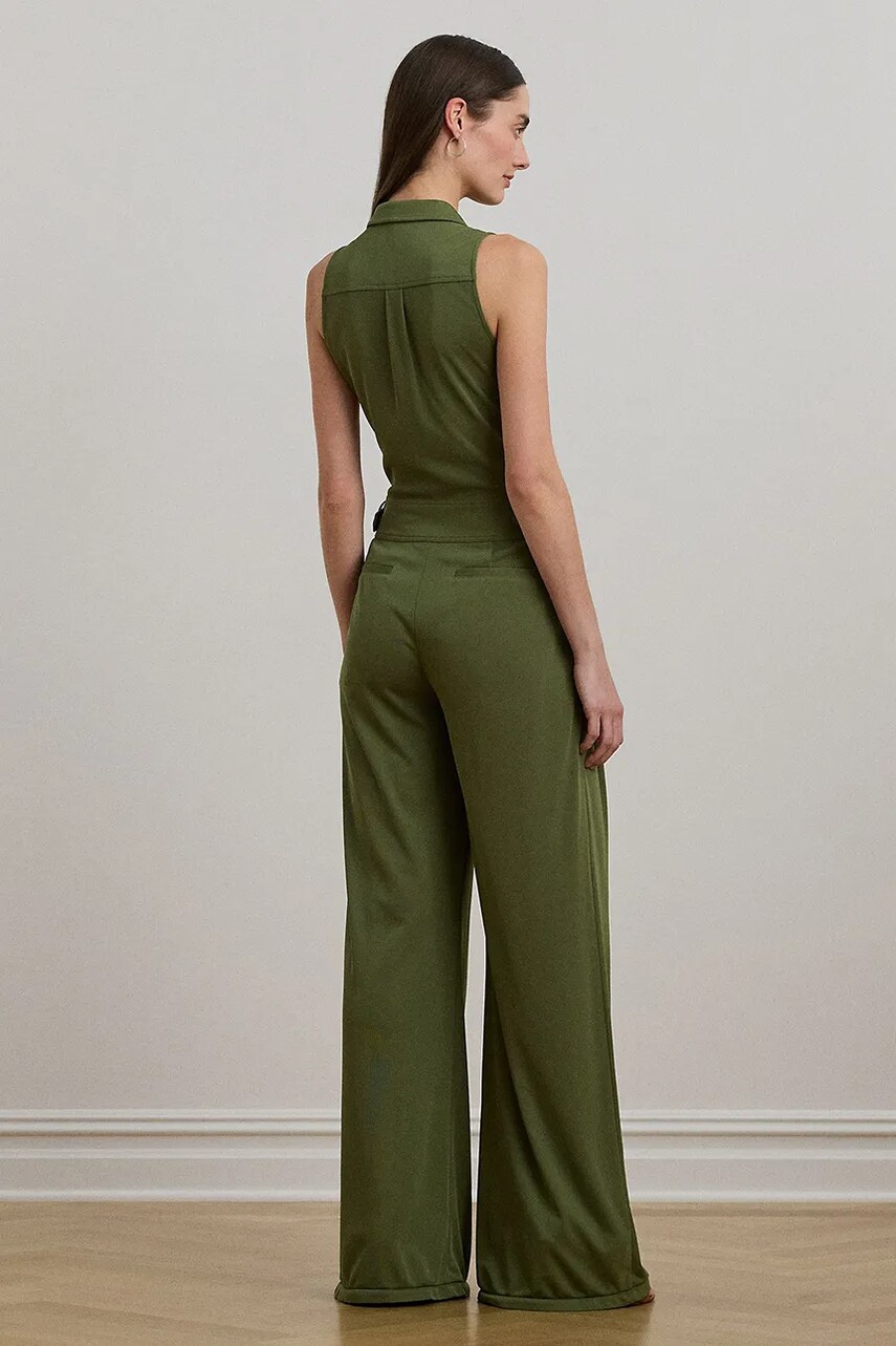 Комбінезон Lauren Ralph Lauren колір зелений з коміром 200963892