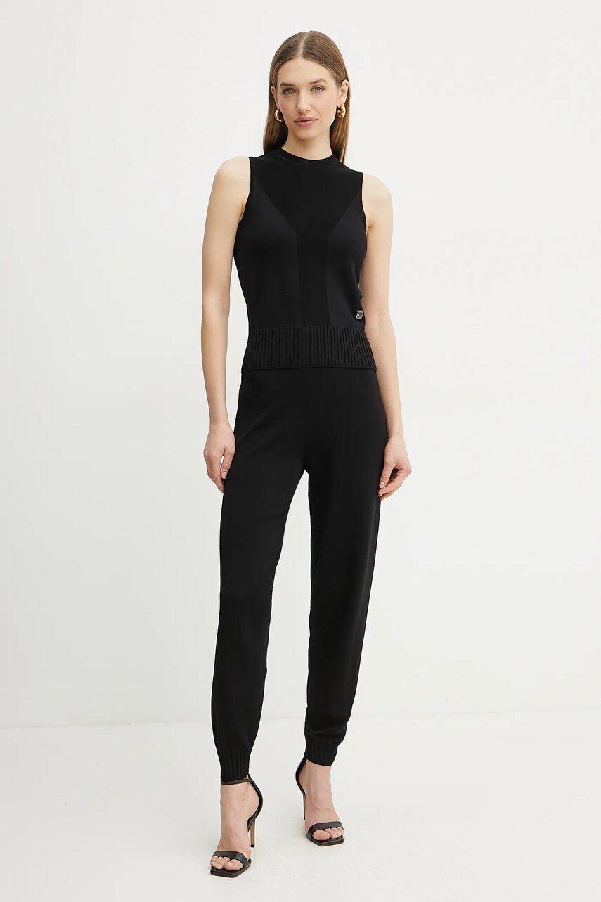 Спортивні штани Armani Exchange жіночі колір чорний однотонні XW000120 AF10352
