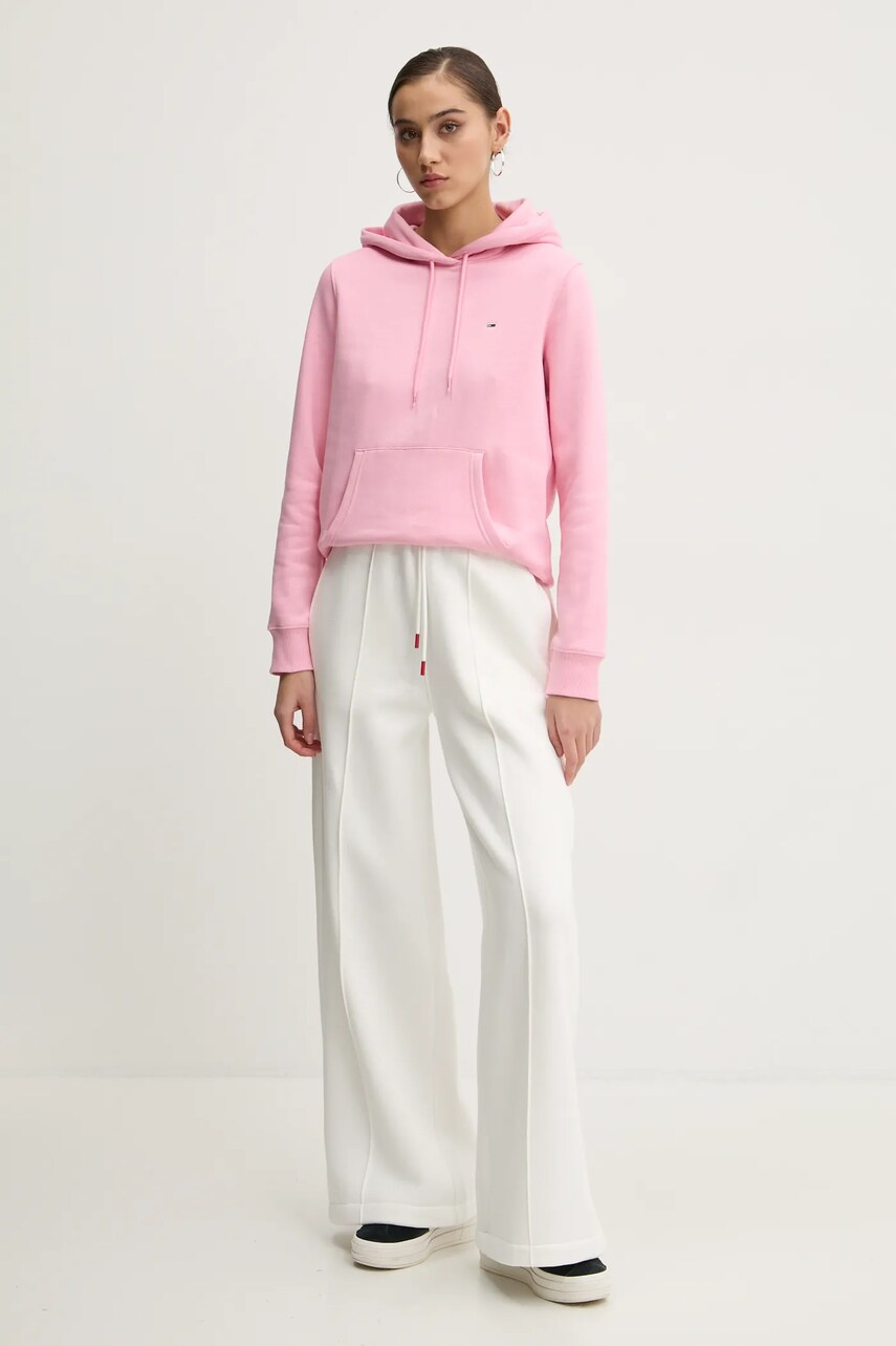 Спортивні штани Tommy Jeans колір бежевий однотонні DW0DW20560