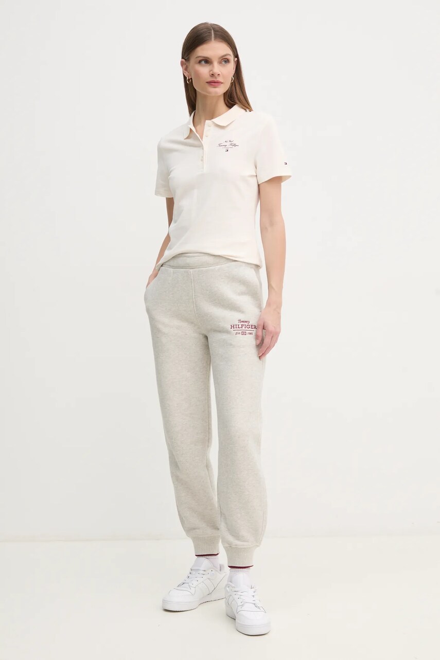 Спортивні штани Tommy Hilfiger колір сірий меланж WW0WW43863