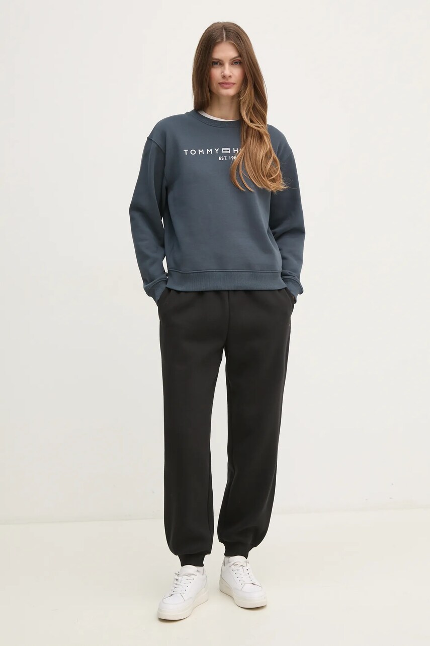Спортивні штани Tommy Hilfiger колір чорний однотонні WW0WW45966