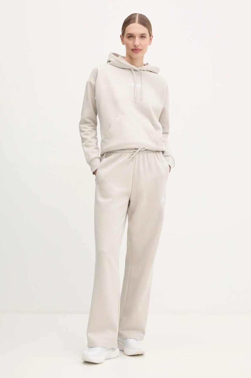 Спортивні штани adidas Essentials колір бежевий візерунок JW9215