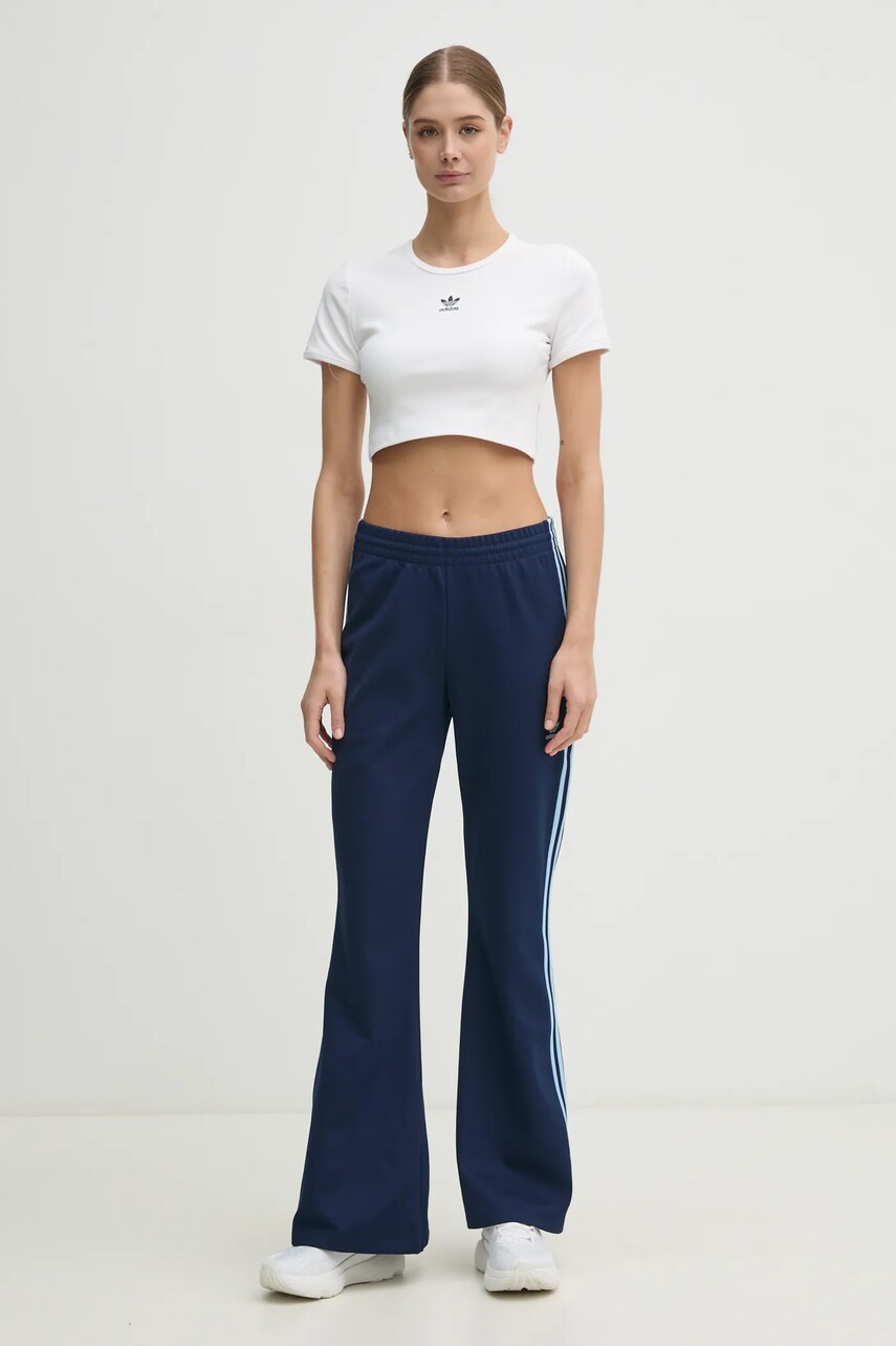 Спортивні штани adidas Originals 3- Stripes Flared колір синій візерунок JC5787