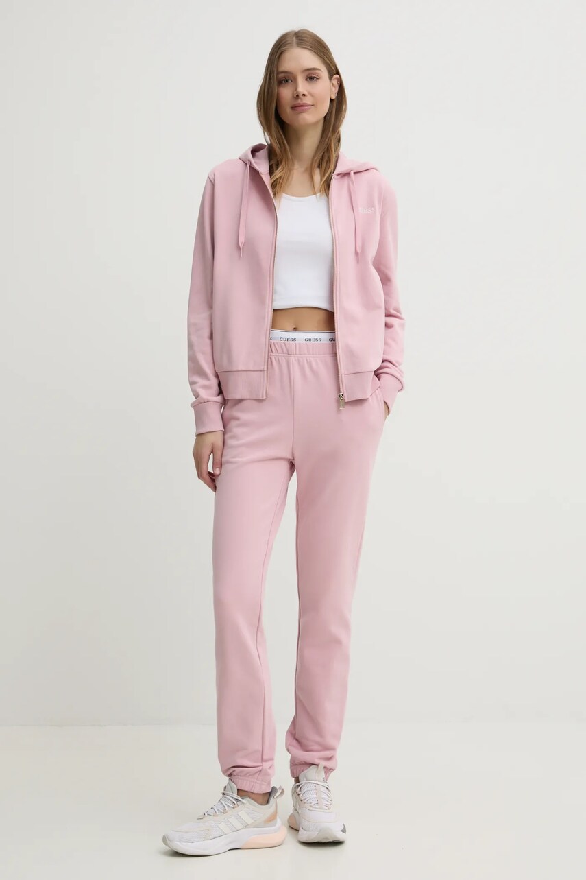 Спортивні штани Guess SOFIA колір рожевий однотонні O5RB01 KCO31