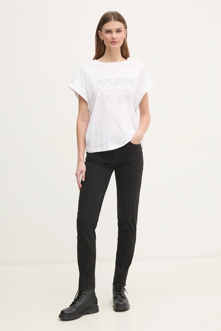 Джинси Pepe Jeans MID RISE SKINNY THELMA жіночі колір чорний PL211800