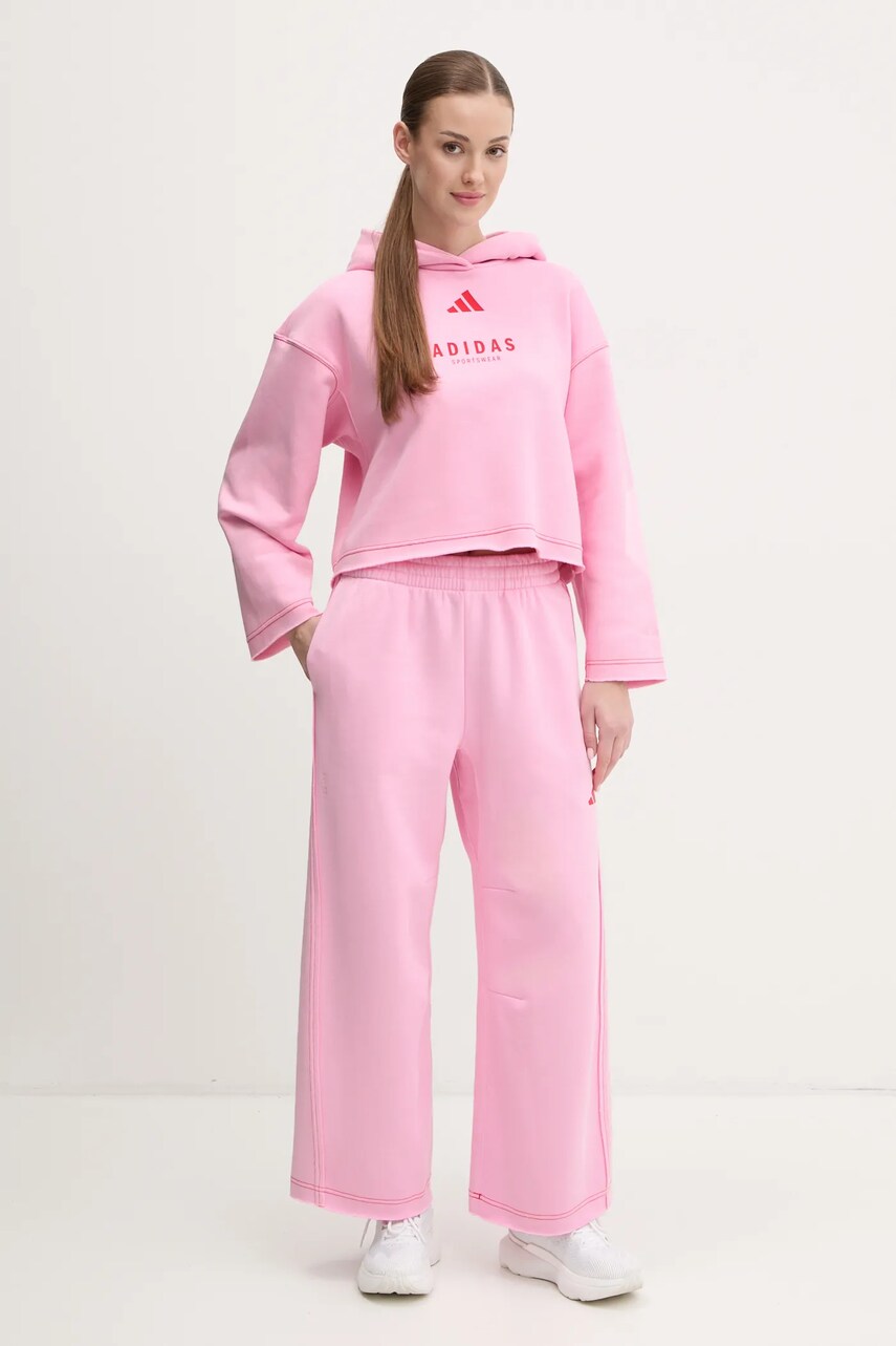 Спортивні штани adidas ALL SZN Graphic жіночі колір рожевий однотонні JJ4533