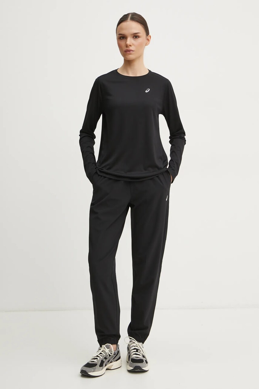 Штани для бігу Asics Core колір чорний однотонні 2012D176