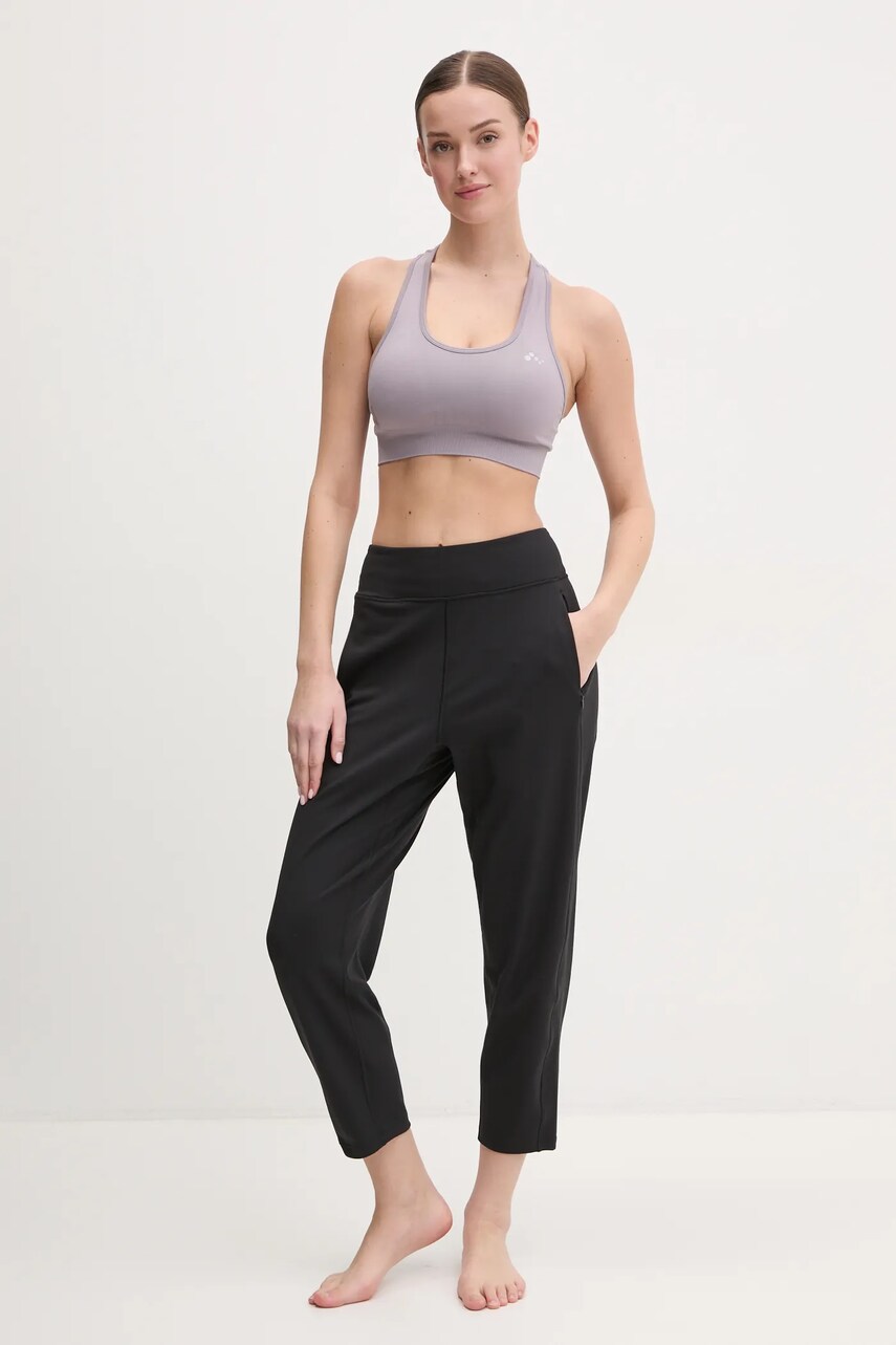 Штани для йоги adidas Performance All Me колір чорний однотонні JH1483